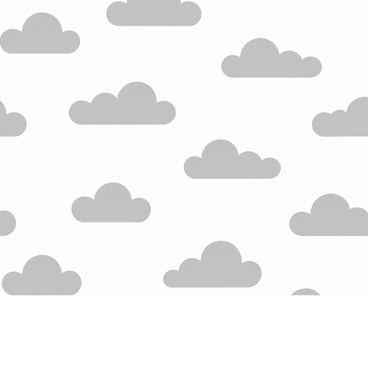 Coupon 45x45cm - Tissu coton Motif nuages gris