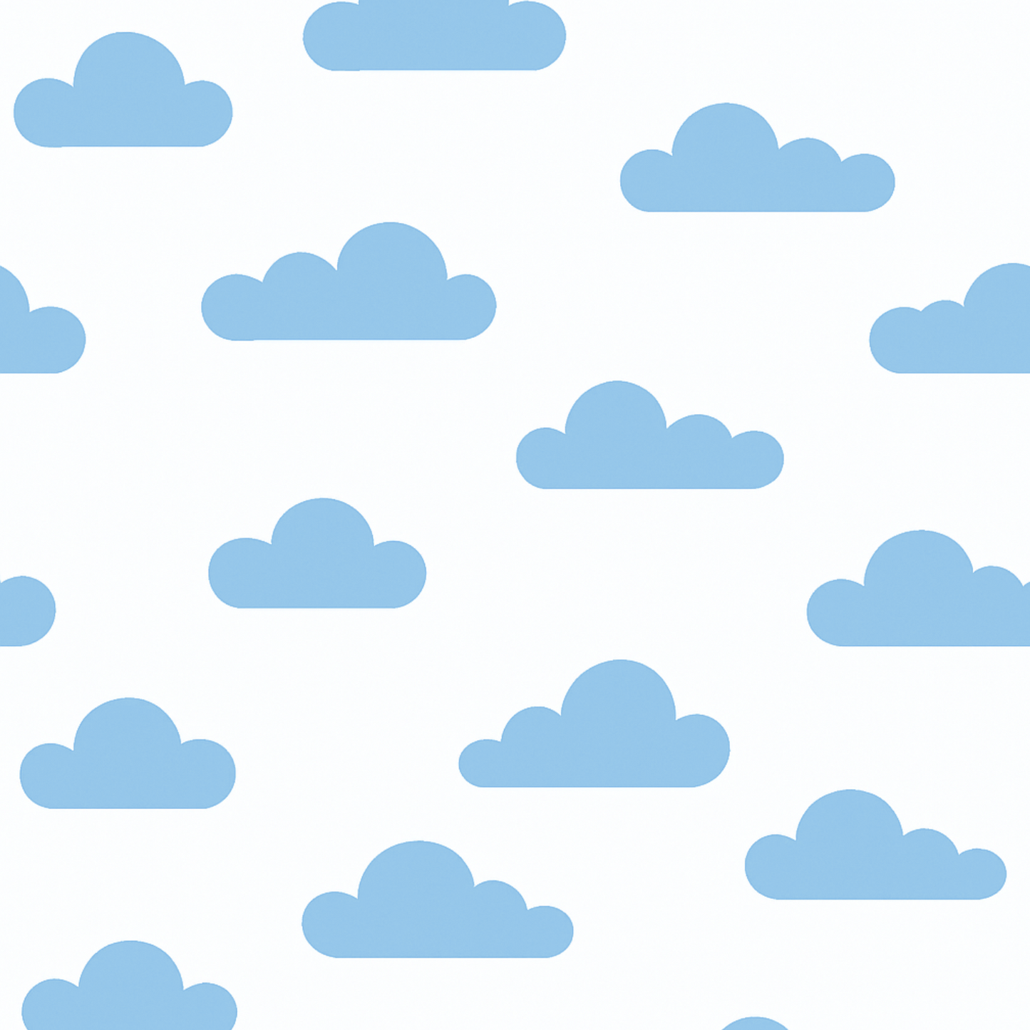 Coupon 45x45cm - Tissu coton Motif nuages bleu