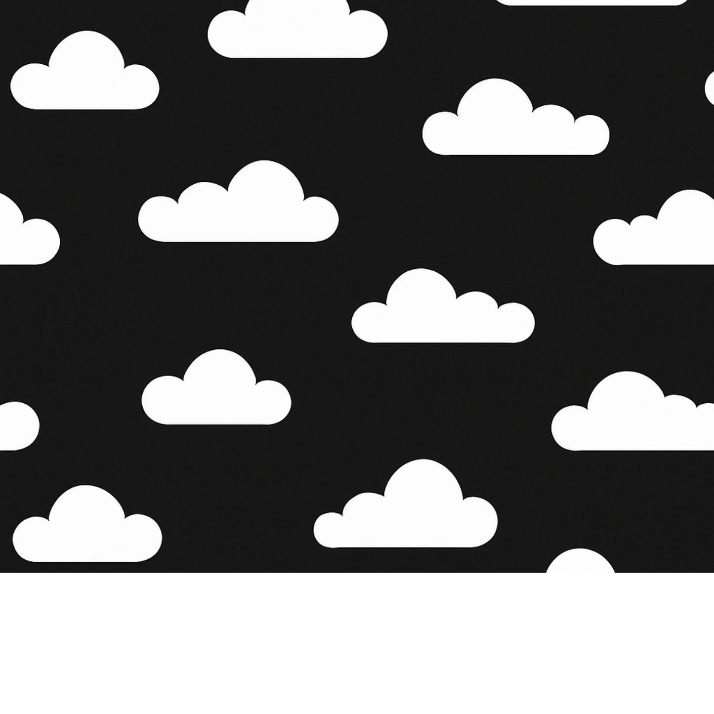 Coupon 45x45cm - Tissu coton Motif nuages noir