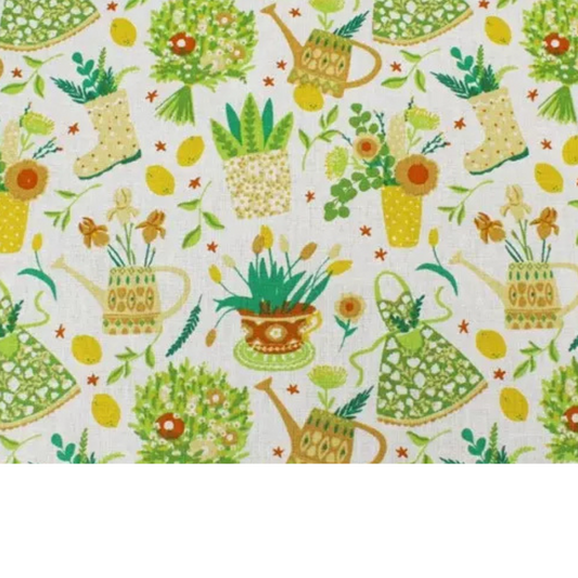 Coupon 45x45cm - Tissu coton Motif jardinage