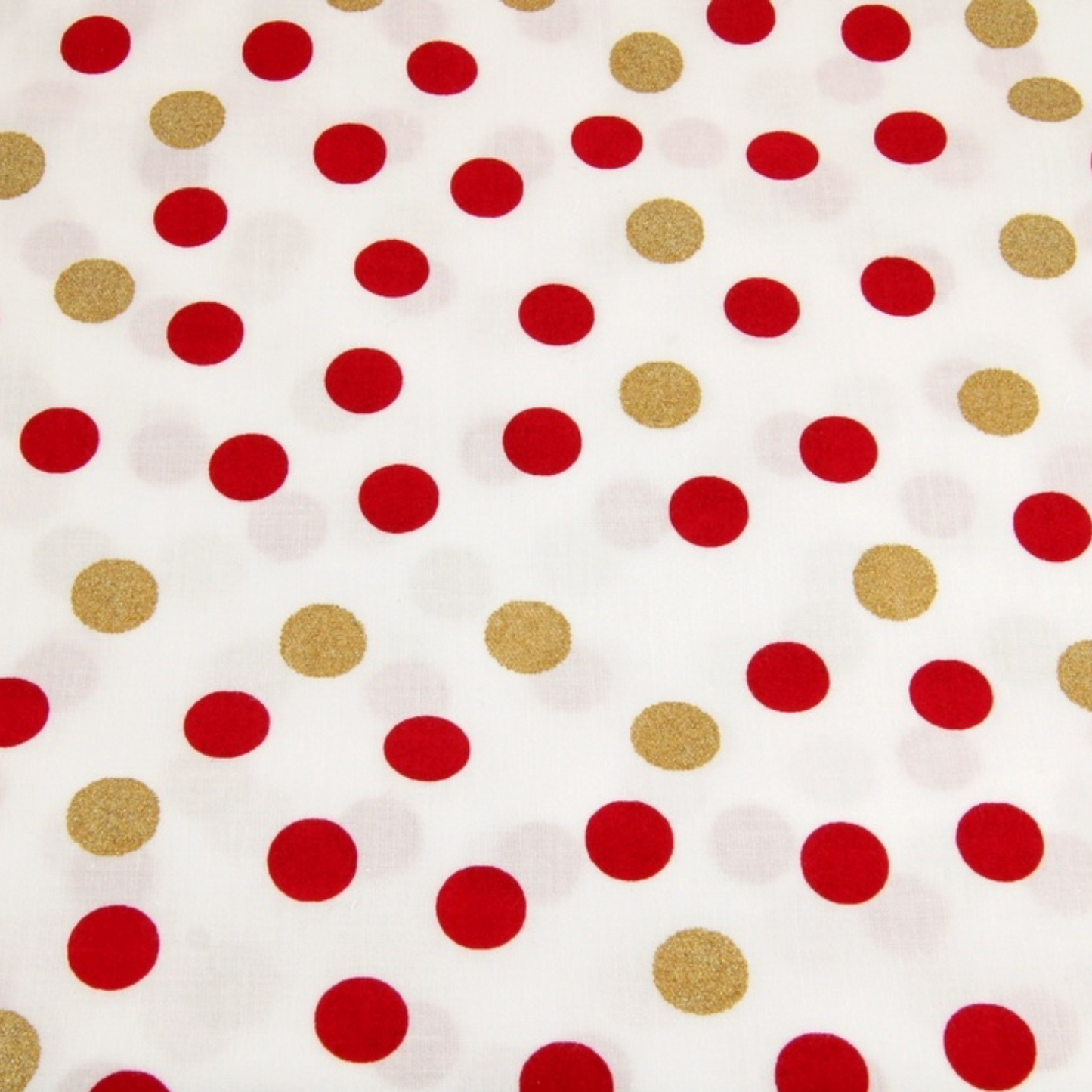 Coupon 45x45cm - Tissu coton Motif pois 15mm bordeaux/doré
